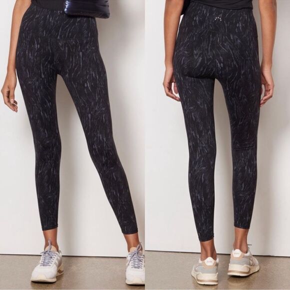 Varley Pants - Varley Lets Go High Rise Legging Black Pull On Patterned Pants S
